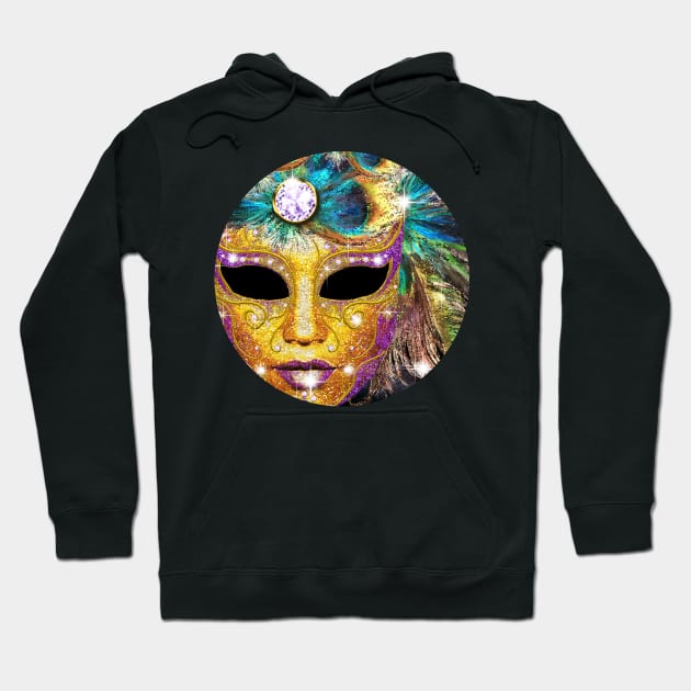 Golden Carnival Mask Hoodie by AnnArtshock